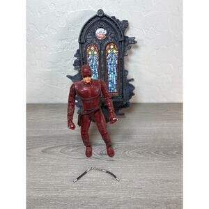 Marvel Legends Series 3 Daredevil Action Figure 2002 Toy Biz With Base